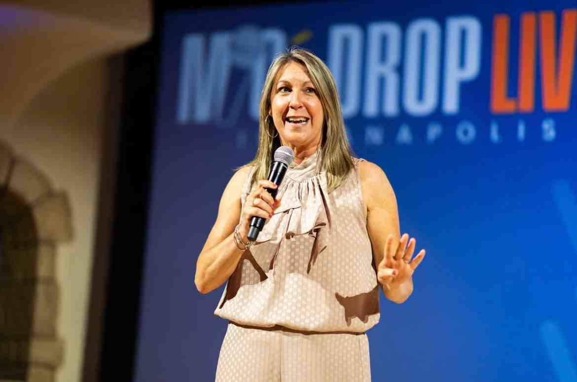 Stefanie Adams addressing a ceremony