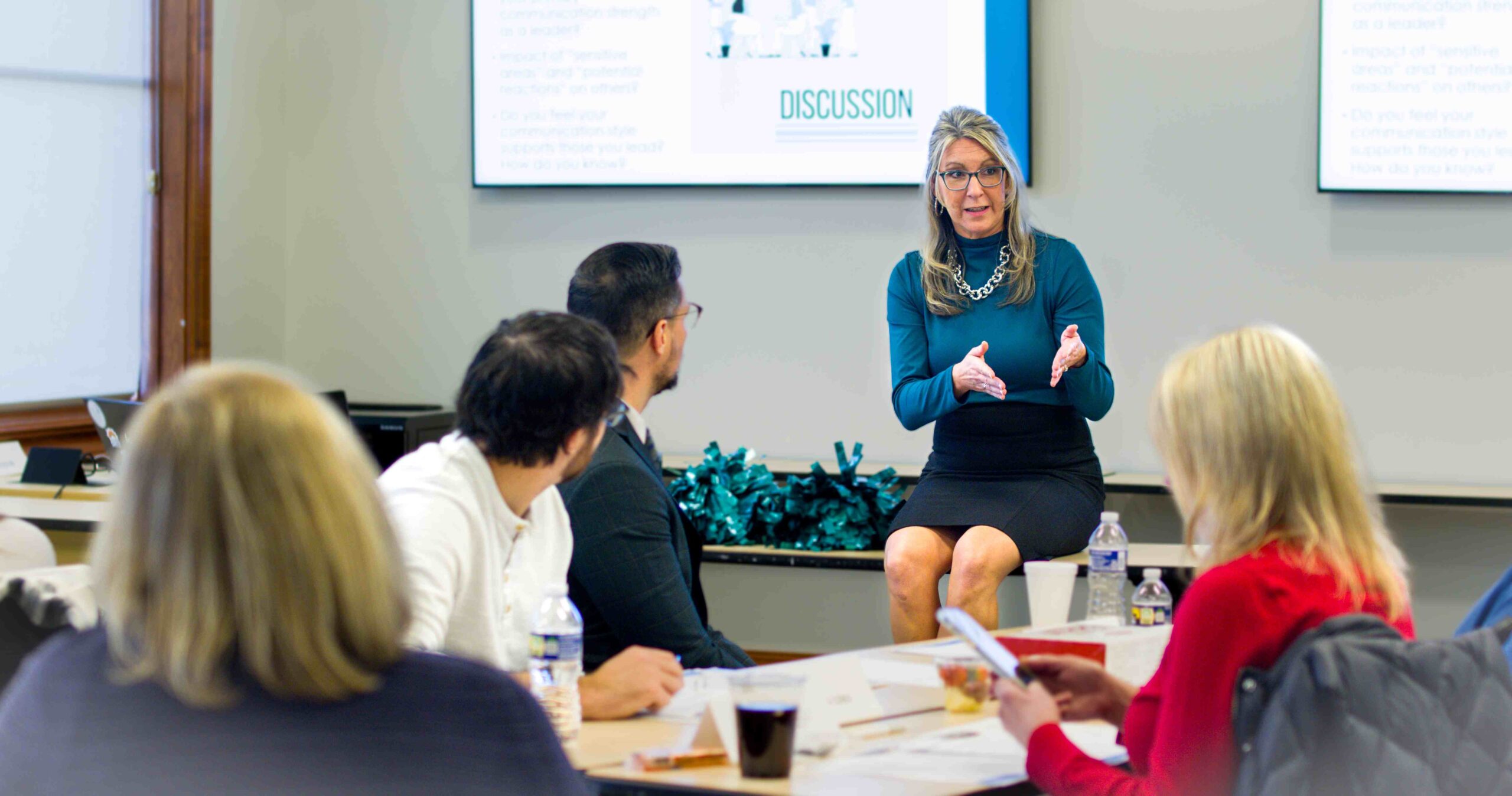 Stefanie Adams in a meeting