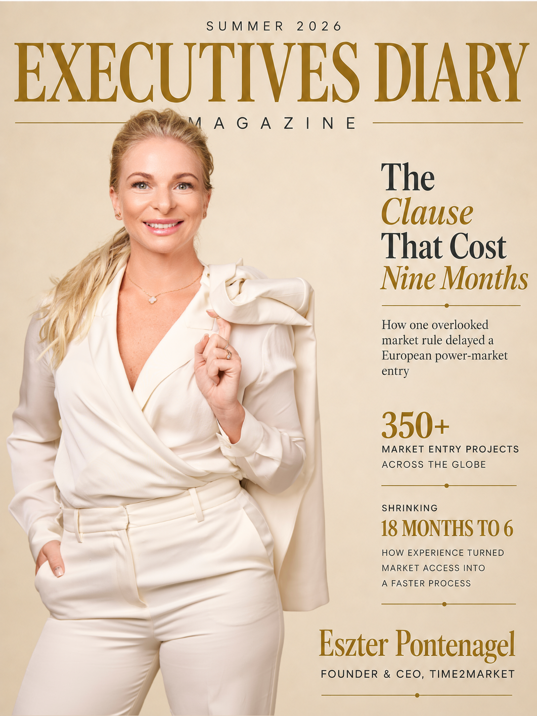 Eszter Pontenagel on the cover of Executives Diary