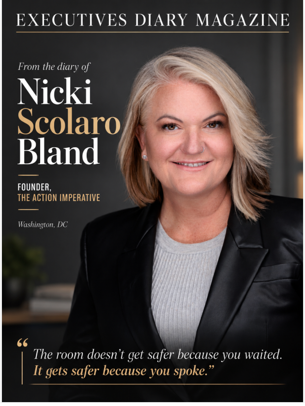 Nicki Scolaro Bland on the cover of Executives Diary
