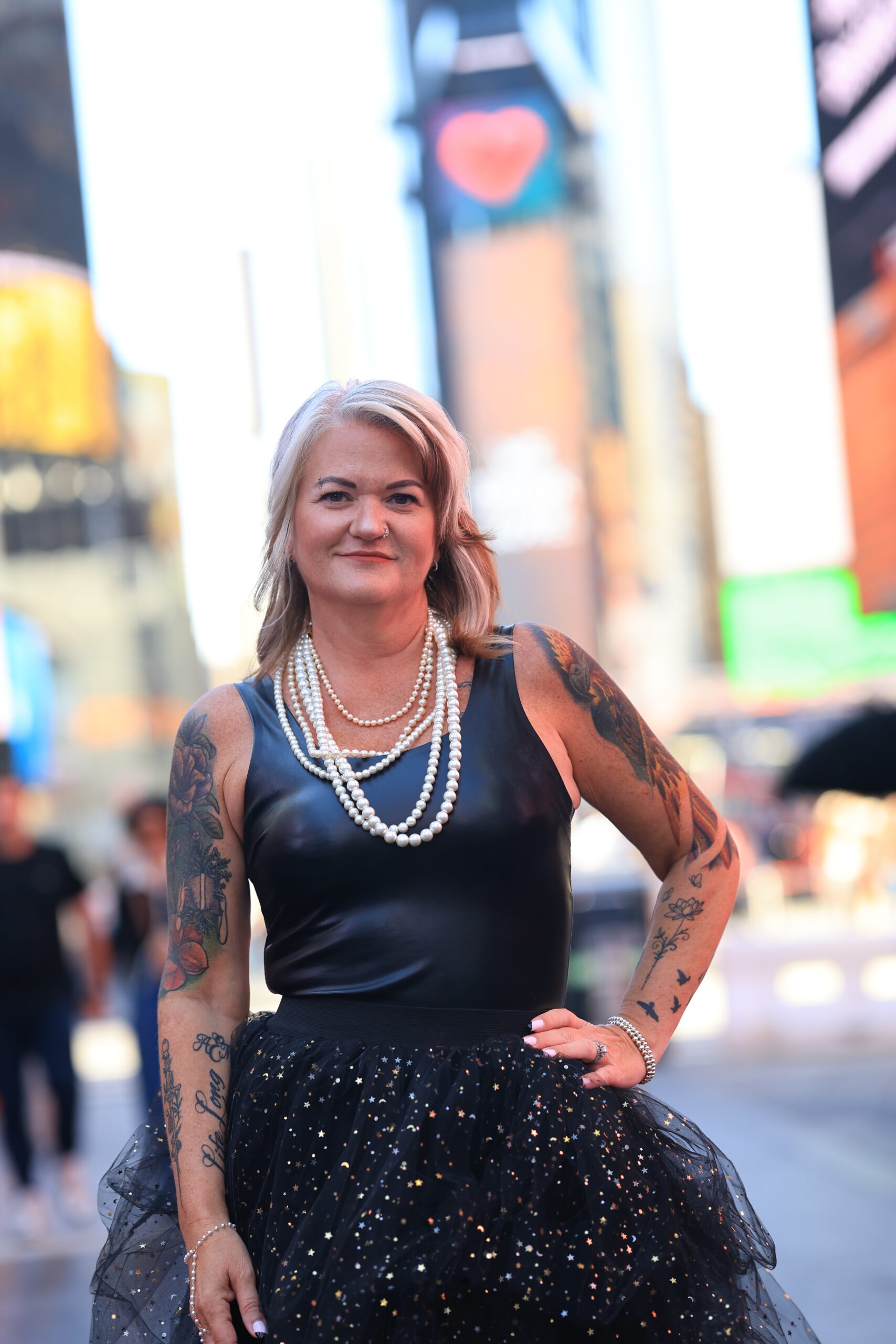 Nicki Scolaro Bland in Times Square, New York