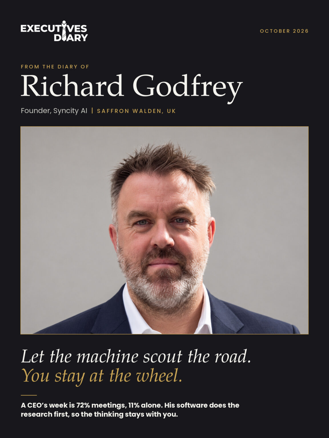 Richard Godfrey on the cover of Executives Diary